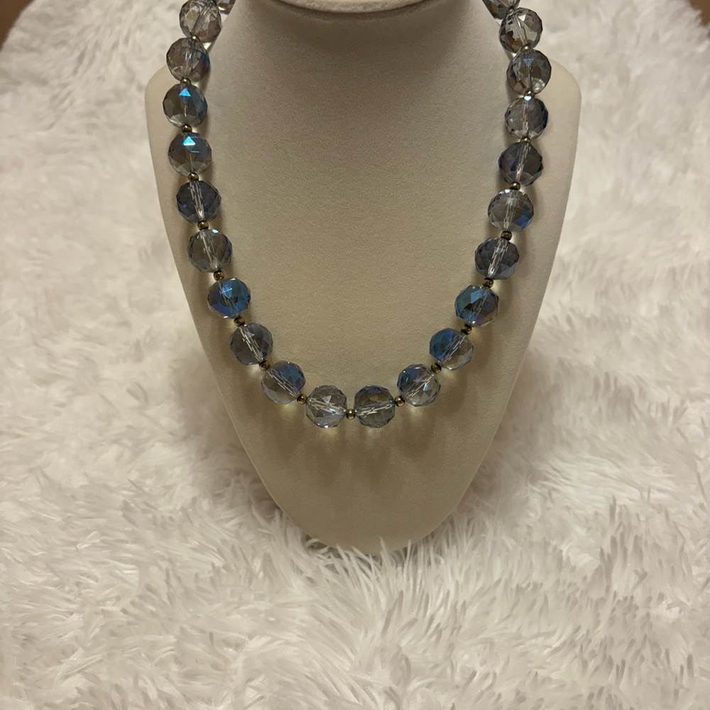 Francesca's Collections Blue and Silver Crystal Necklace